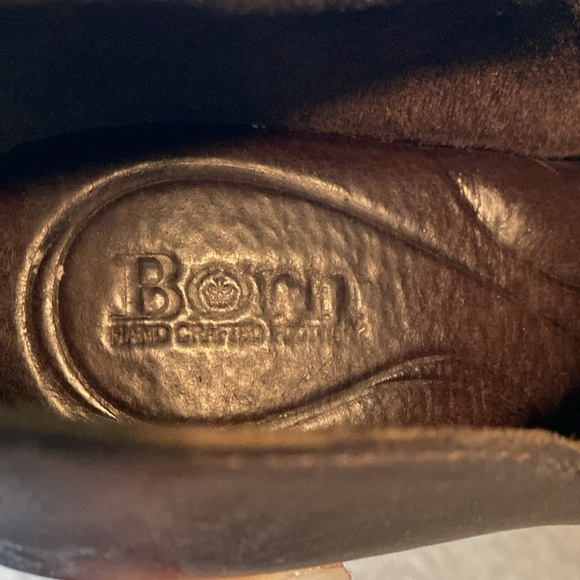 BORN Leather Clogs Mules Brown Womens 8 Braided manufactured distressing Comfort - Picture 6 of 11